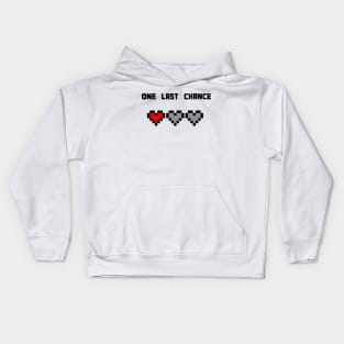 one last chance pixel hearts Kids Hoodie